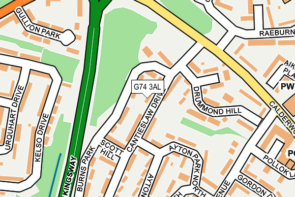 G74 3AL map - OS OpenMap – Local (Ordnance Survey)