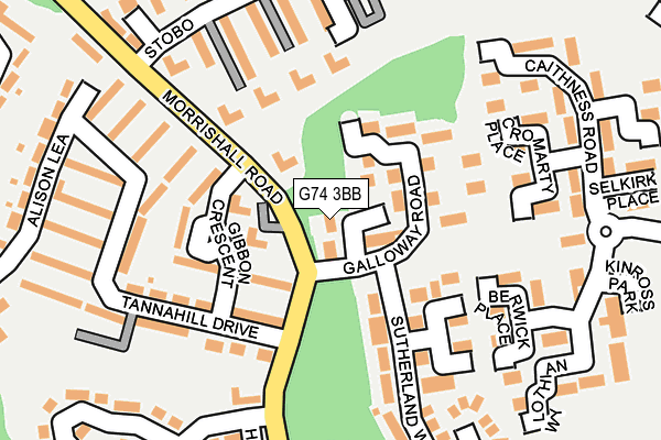 G74 3BB map - OS OpenMap – Local (Ordnance Survey)