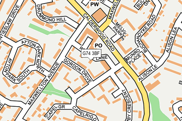 G74 3BF map - OS OpenMap – Local (Ordnance Survey)