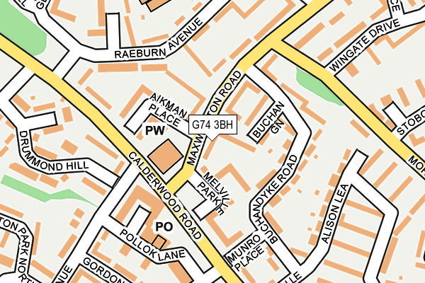G74 3BH map - OS OpenMap – Local (Ordnance Survey)