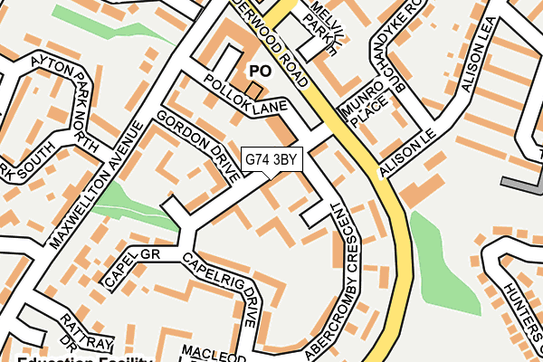 G74 3BY map - OS OpenMap – Local (Ordnance Survey)