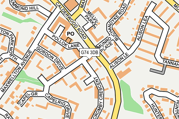 G74 3DB map - OS OpenMap – Local (Ordnance Survey)