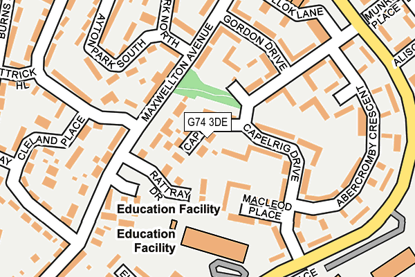 G74 3DE map - OS OpenMap – Local (Ordnance Survey)