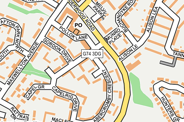 G74 3DG map - OS OpenMap – Local (Ordnance Survey)