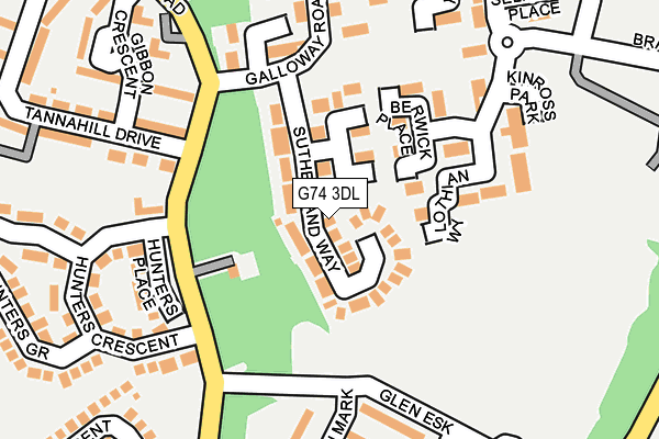 G74 3DL map - OS OpenMap – Local (Ordnance Survey)