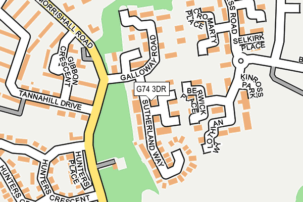 G74 3DR map - OS OpenMap – Local (Ordnance Survey)