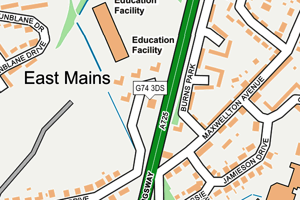 G74 3DS map - OS OpenMap – Local (Ordnance Survey)