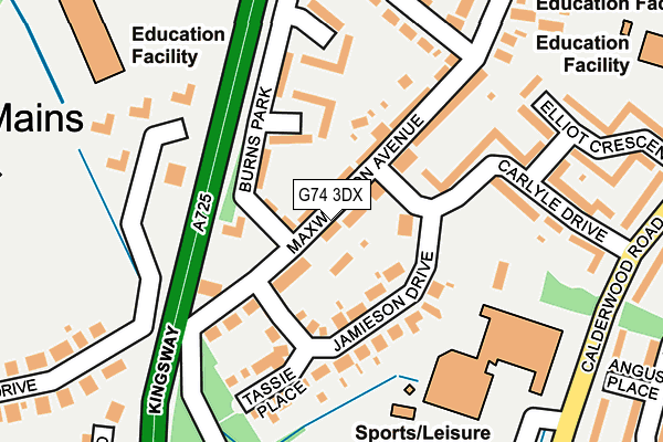 G74 3DX map - OS OpenMap – Local (Ordnance Survey)