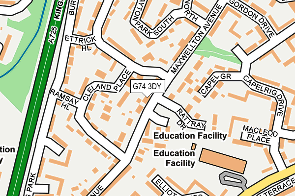 G74 3DY map - OS OpenMap – Local (Ordnance Survey)