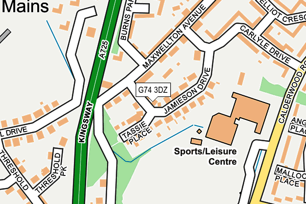 G74 3DZ map - OS OpenMap – Local (Ordnance Survey)