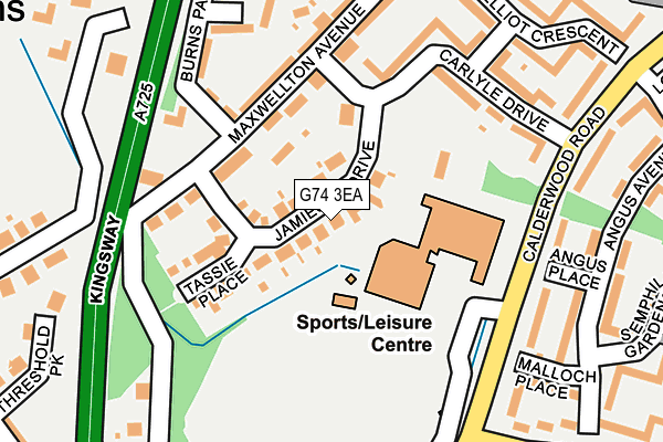 G74 3EA map - OS OpenMap – Local (Ordnance Survey)