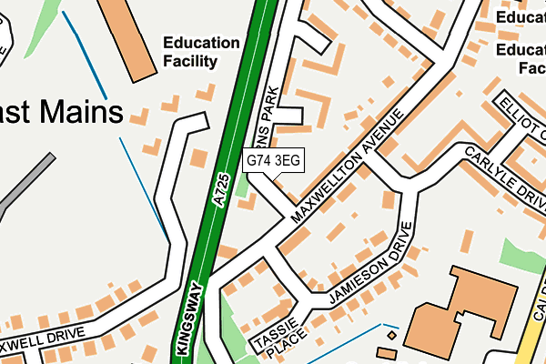 G74 3EG map - OS OpenMap – Local (Ordnance Survey)