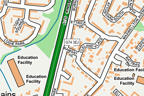 G74 3EJ map - OS OpenMap – Local (Ordnance Survey)