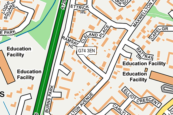 G74 3EN map - OS OpenMap – Local (Ordnance Survey)