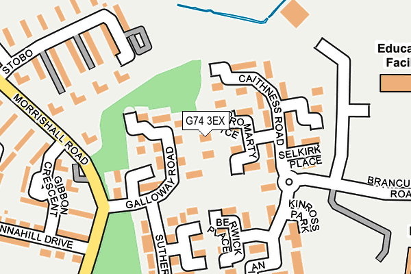 G74 3EX map - OS OpenMap – Local (Ordnance Survey)