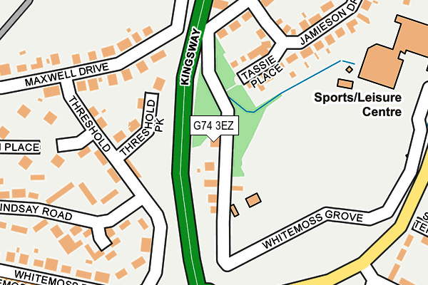 G74 3EZ map - OS OpenMap – Local (Ordnance Survey)