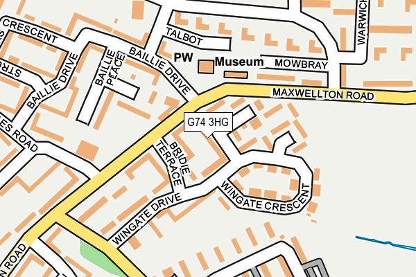 G74 3HG map - OS OpenMap – Local (Ordnance Survey)