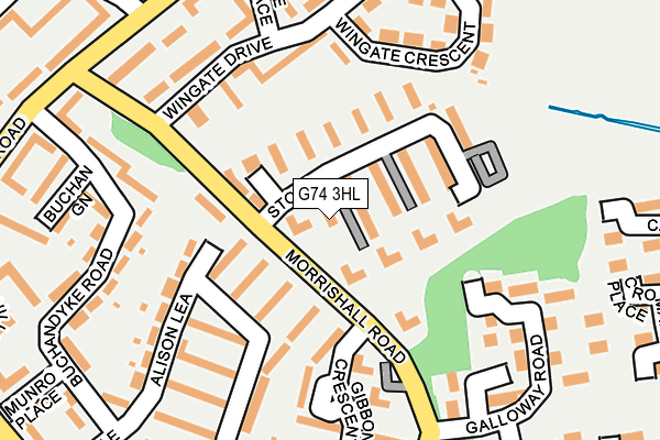 G74 3HL map - OS OpenMap – Local (Ordnance Survey)