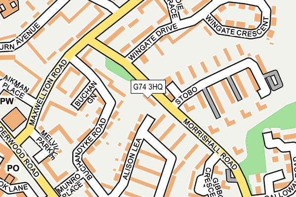G74 3HQ map - OS OpenMap – Local (Ordnance Survey)