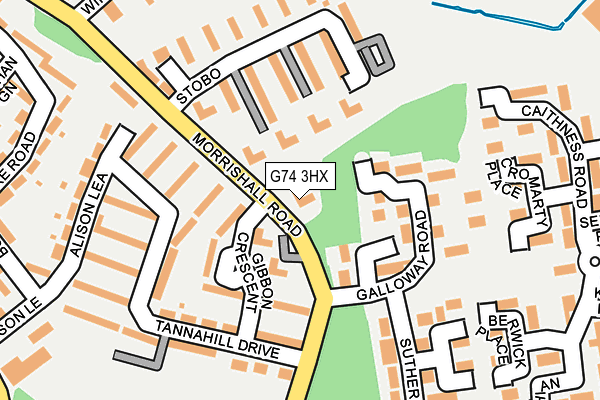 G74 3HX map - OS OpenMap – Local (Ordnance Survey)