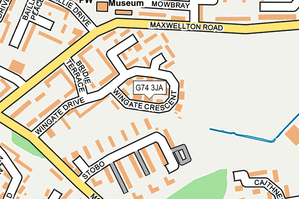 G74 3JA map - OS OpenMap – Local (Ordnance Survey)