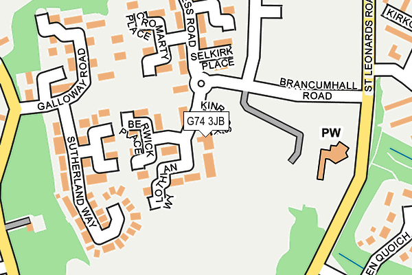 G74 3JB map - OS OpenMap – Local (Ordnance Survey)