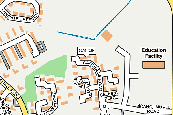 G74 3JF map - OS OpenMap – Local (Ordnance Survey)