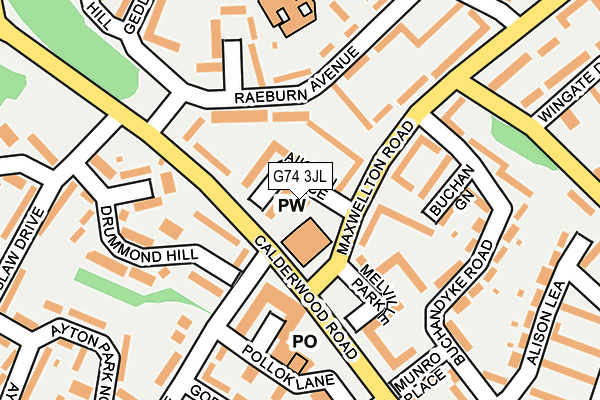 G74 3JL map - OS OpenMap – Local (Ordnance Survey)