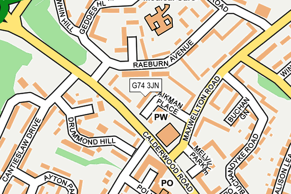 G74 3JN map - OS OpenMap – Local (Ordnance Survey)