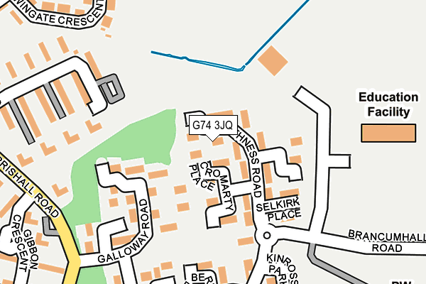 G74 3JQ map - OS OpenMap – Local (Ordnance Survey)