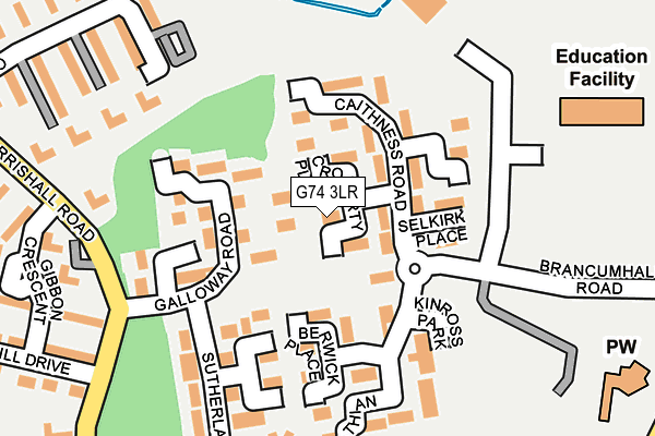 G74 3LR map - OS OpenMap – Local (Ordnance Survey)