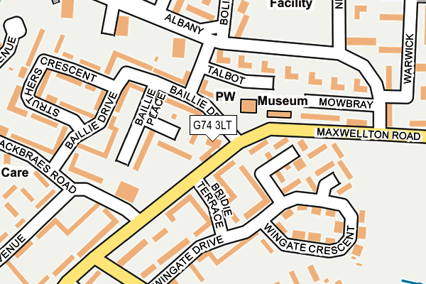 G74 3LT map - OS OpenMap – Local (Ordnance Survey)