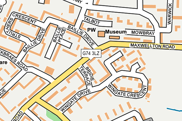G74 3LZ map - OS OpenMap – Local (Ordnance Survey)
