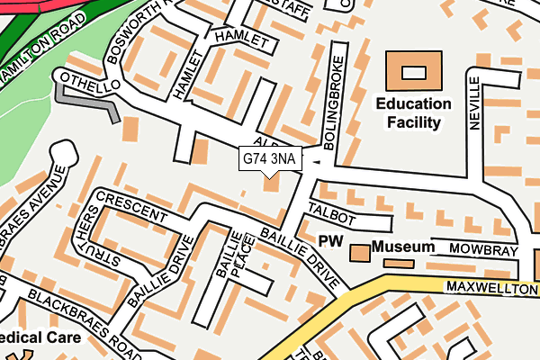 G74 3NA map - OS OpenMap – Local (Ordnance Survey)