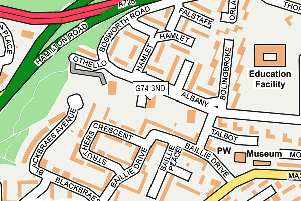 G74 3ND map - OS OpenMap – Local (Ordnance Survey)