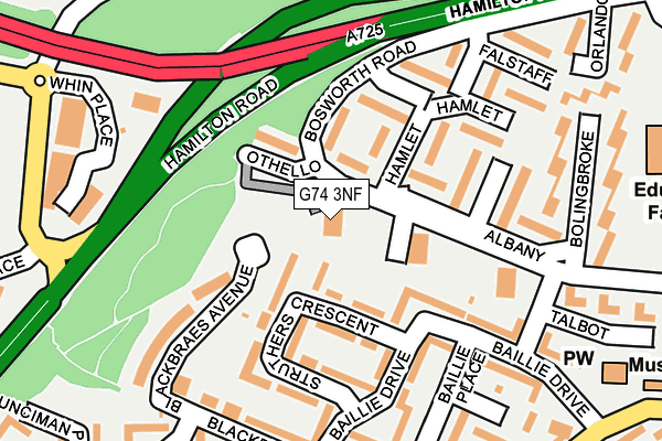 G74 3NF map - OS OpenMap – Local (Ordnance Survey)