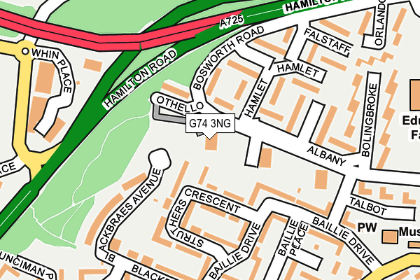 G74 3NG map - OS OpenMap – Local (Ordnance Survey)