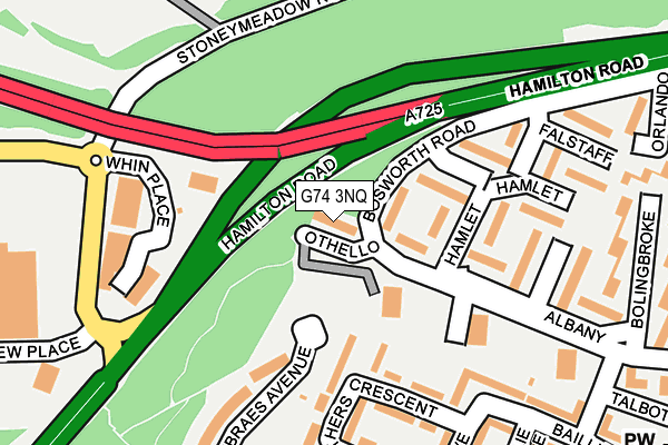 G74 3NQ map - OS OpenMap – Local (Ordnance Survey)