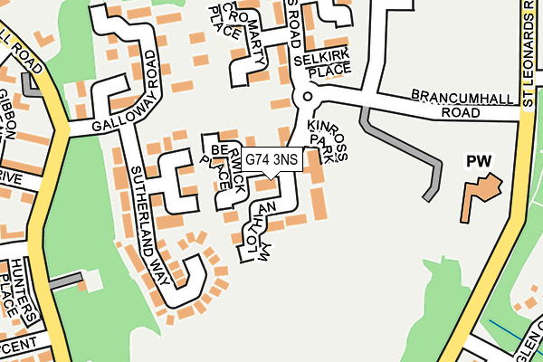 G74 3NS map - OS OpenMap – Local (Ordnance Survey)