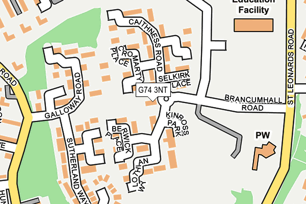 G74 3NT map - OS OpenMap – Local (Ordnance Survey)