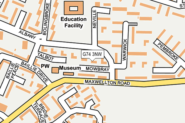 G74 3NW map - OS OpenMap – Local (Ordnance Survey)