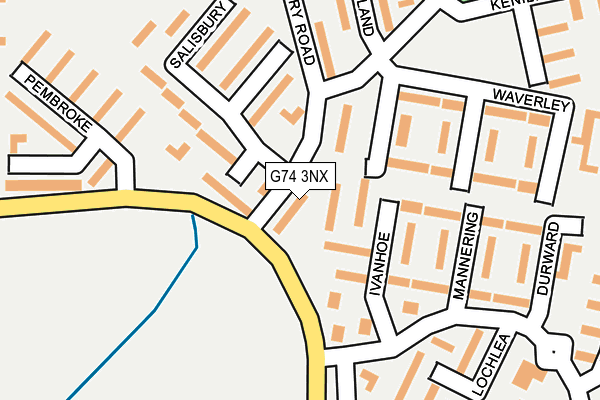 G74 3NX map - OS OpenMap – Local (Ordnance Survey)