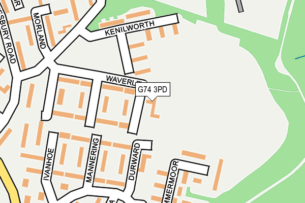 G74 3PD map - OS OpenMap – Local (Ordnance Survey)