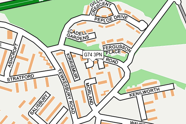 G74 3PN map - OS OpenMap – Local (Ordnance Survey)