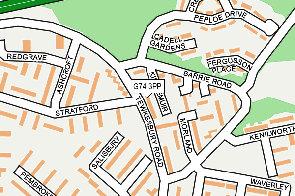 G74 3PP map - OS OpenMap – Local (Ordnance Survey)