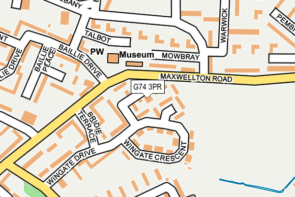 G74 3PR map - OS OpenMap – Local (Ordnance Survey)