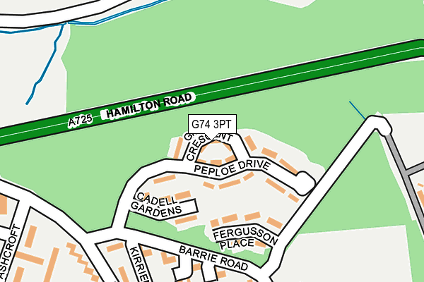 G74 3PT map - OS OpenMap – Local (Ordnance Survey)