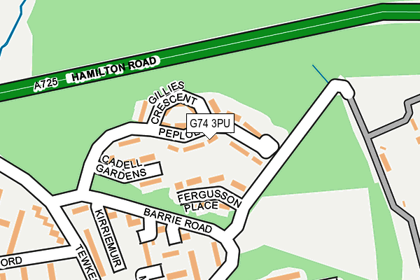 G74 3PU map - OS OpenMap – Local (Ordnance Survey)