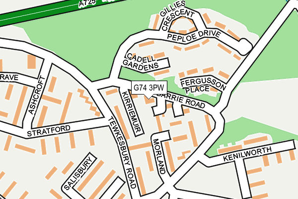 G74 3PW map - OS OpenMap – Local (Ordnance Survey)