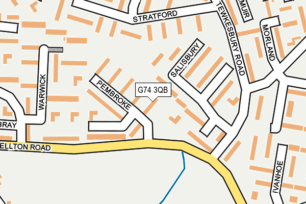 G74 3QB map - OS OpenMap – Local (Ordnance Survey)